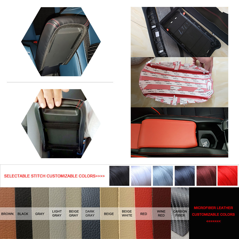 ALL Black Leather Center Armrest Console Cover For BMW 3er E90 05-12 Synthetic thumbnail 6