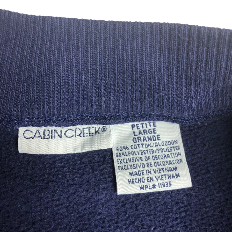 Suéter Vintage Cabin Creek Mujer Pequeño L Azul Floral Bordado Abuelita Preppy Foto 3 de 4