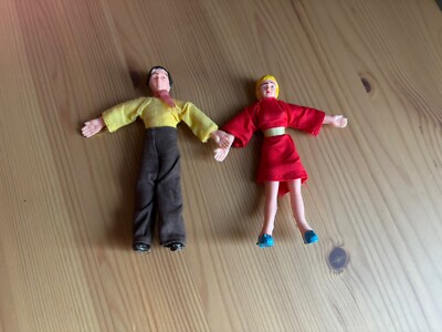 BEND-A-FAMILY Dollhouse 1970s Bendable Poseable CACO Mother & Father Figures