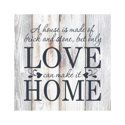 Love can make it Home Rustic Farmhouse Style White Wood Sign Wal B3-12120001020