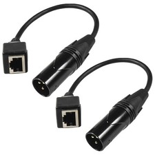 2-Pack HQRP 3-Pin XLR Male / RJ45 Adapter rj45 / xlr DMX Cable Network Connector