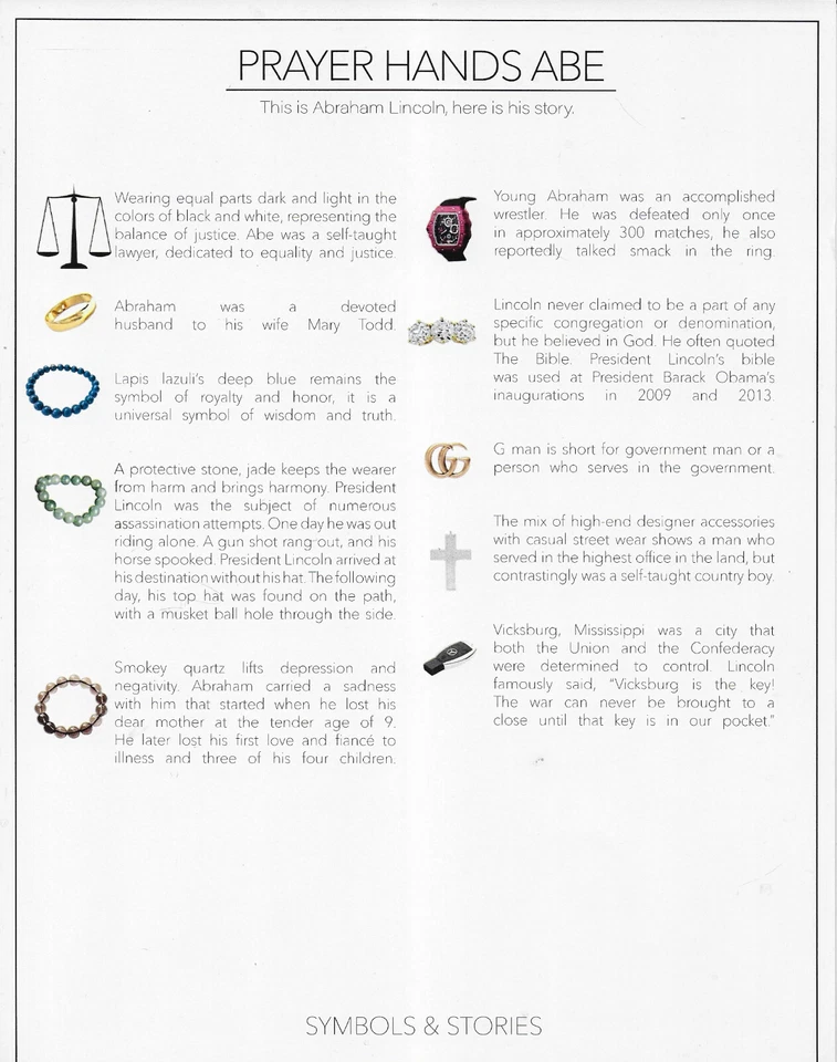 Lindsay Ekstrom Gilcee 2020 retrato impresión Abraham Lincoln "Manos de oración Abe" Foto 2 de 3