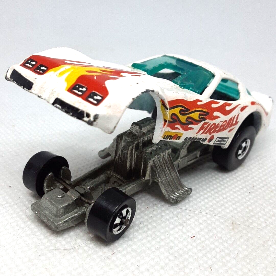 Hot Wheels Fireball Pontiac Drag Car Funny Car 1977 White Made In