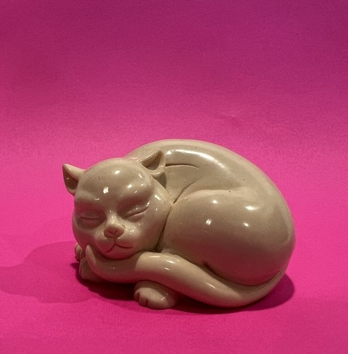 Estatuilla de gato durmiendo gabinete curiosidades Franklin Mint de colección - Imagen 4 de 9