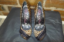 RED OR DEAD SATIN LEOPARD PRINT HIGH HEELED COURT SHOES SIZE 38/5 VGC