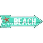 To The Beach Novelty Embossed Metal Arrow Sign Directional 17" x 5" Wall Decor