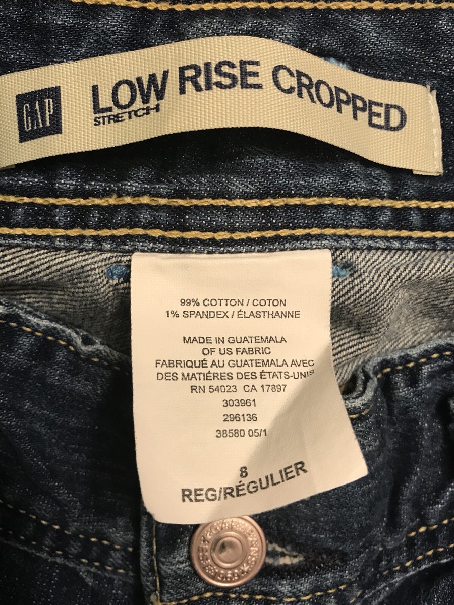 GAP STRETCH LOW RISE MEDIUM WASH CROPPED DENIM JEAN **SIZE 8