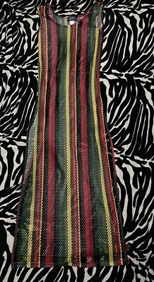 green emerald velvet dress Reversible Print Mesh Dress in Brown & Yellow Green Xs/S