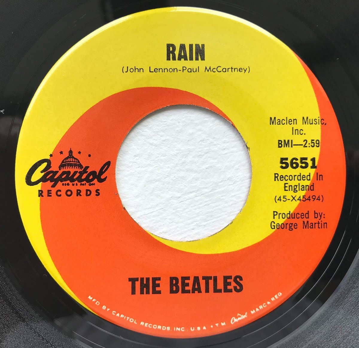 BEATLES – Paperback Writer / Rain Original 1966 Capitol Los
