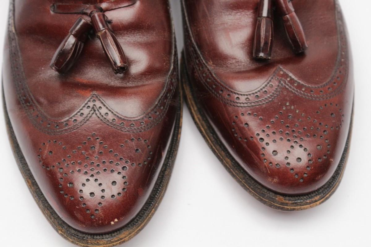 VNTG Hanover Wingtip Tassel Loafers 11.5C/A Brown  Slip On Dress Shoes USA Hanover Shoes - Etsy main image 4