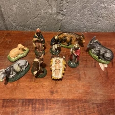 Vintage Christmas Nativity Manger Lot-Italy And Taiwan-9 Pieces