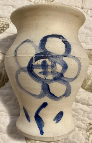 Vintage STANGL Stoneware Cobalt Blue Flower Vase