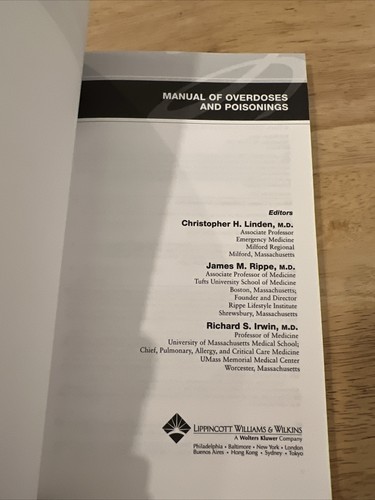 MANUAL OF OVERDOSES AND POISONINGS By Christopher H. NEW paperback - Picture 5 of 6