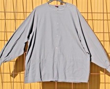 Dark Gray Unisex SCRUBS 5 Snap Front Round Neck Top, Size S FREE SHIPPING