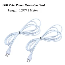2 PACK 10FT POWER CABLE no Switch T8 T5 Integrated LED Tube Light Replacement