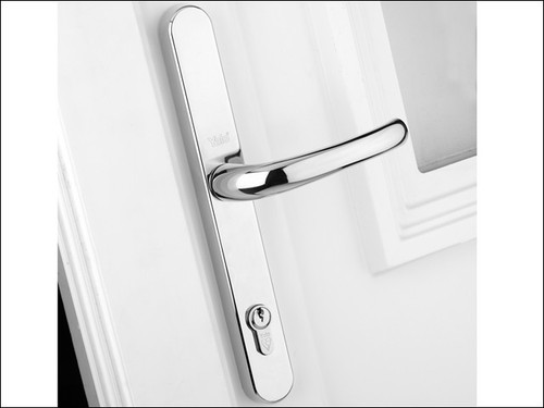 Maniglia per porta scorrevole tonda con nottolino bianco opaco