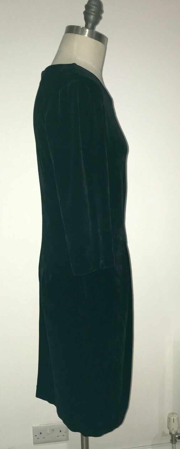 Pret a Porter Black Velvet Dress, Size 36, 18" from armpit to armpit approx. 6