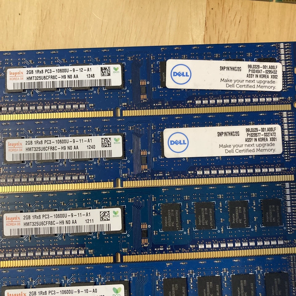 Hynix 5x2GB (10GB Total) 1Rx8 PC3 - 10600U - HMT325U6CFR8C - Image 2 of 4