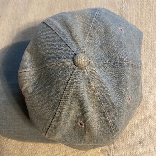 Vtg 80s Remington Adjustable Back OS Hat Trucker Demin American Flag Products - Picture 3 of 5