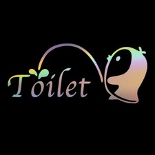 2pcs Toilet Funny Sticker Bathroom Vinyl Decal Door Art Seat Home Sign Stickers