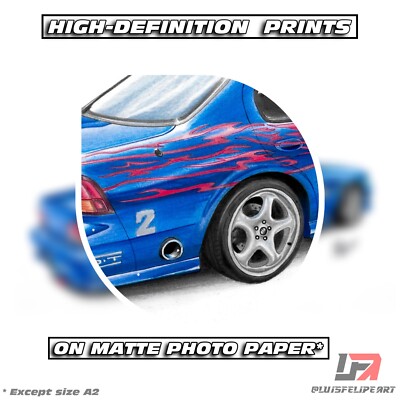 Fast and Furious car art poster: VINCE'S NISSAN MAXIMA A32 | eBay