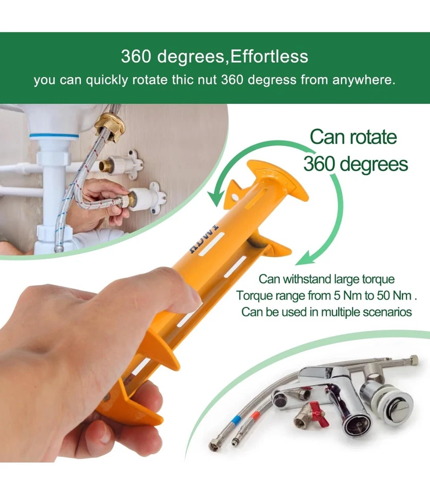 2pcs Multifunctional Basin Wrench, 11 Sizes Universal Faucet Nut Sink Wrench - Image 4 of 4