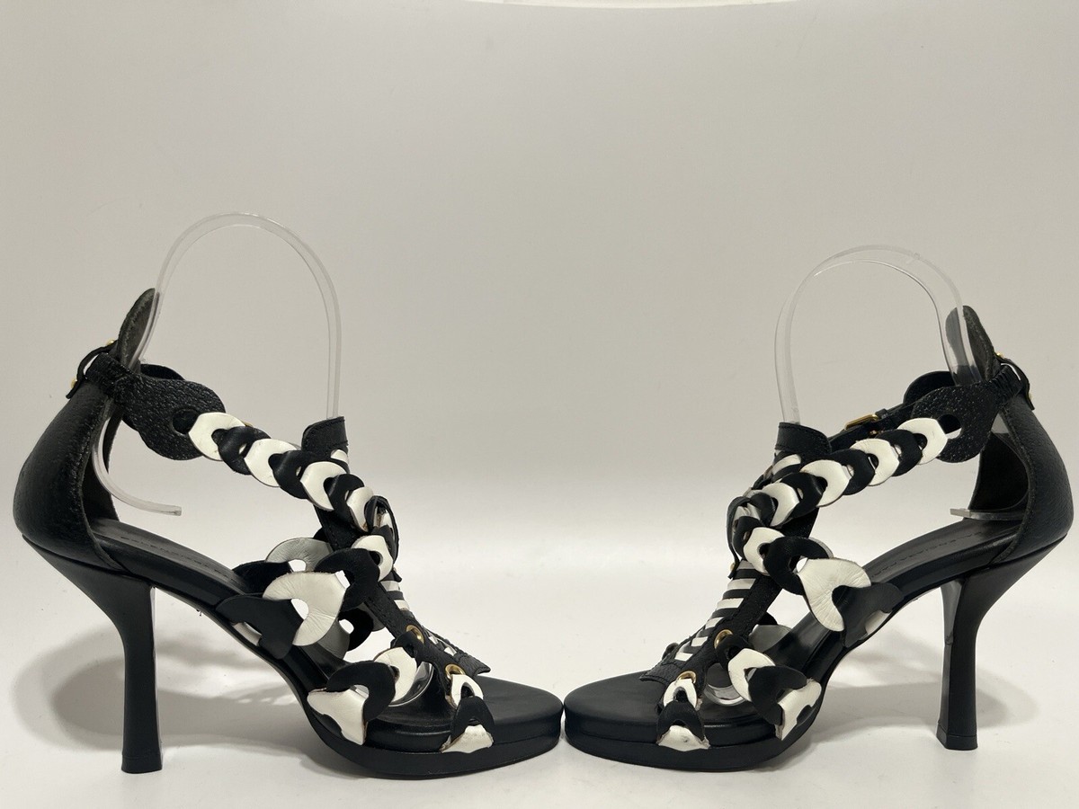 Vtg BALENCIAGA BY NICOLAS GHESQUIERE SS2009 BLACK & WHITE LEATHER
