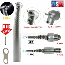 Dental Fiber Optic LED Handpiece High Speed/LED Coupler 4/6Hole fit KaV USA