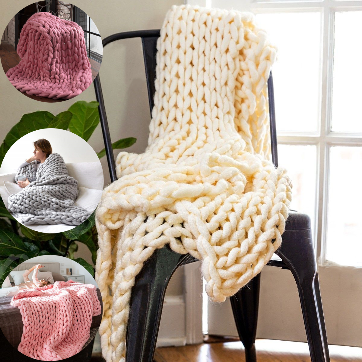 Wool Cable Knit Blanket Aran Cable Knit Blanket Super Soft Merino