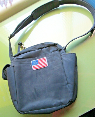DayMakers of Santa Barbara Black Canvas Shoulder Bag 7.5