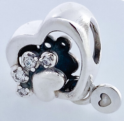 ♡様 Retired Pandora Heart with Pink Zirconia Charm :: Gems with