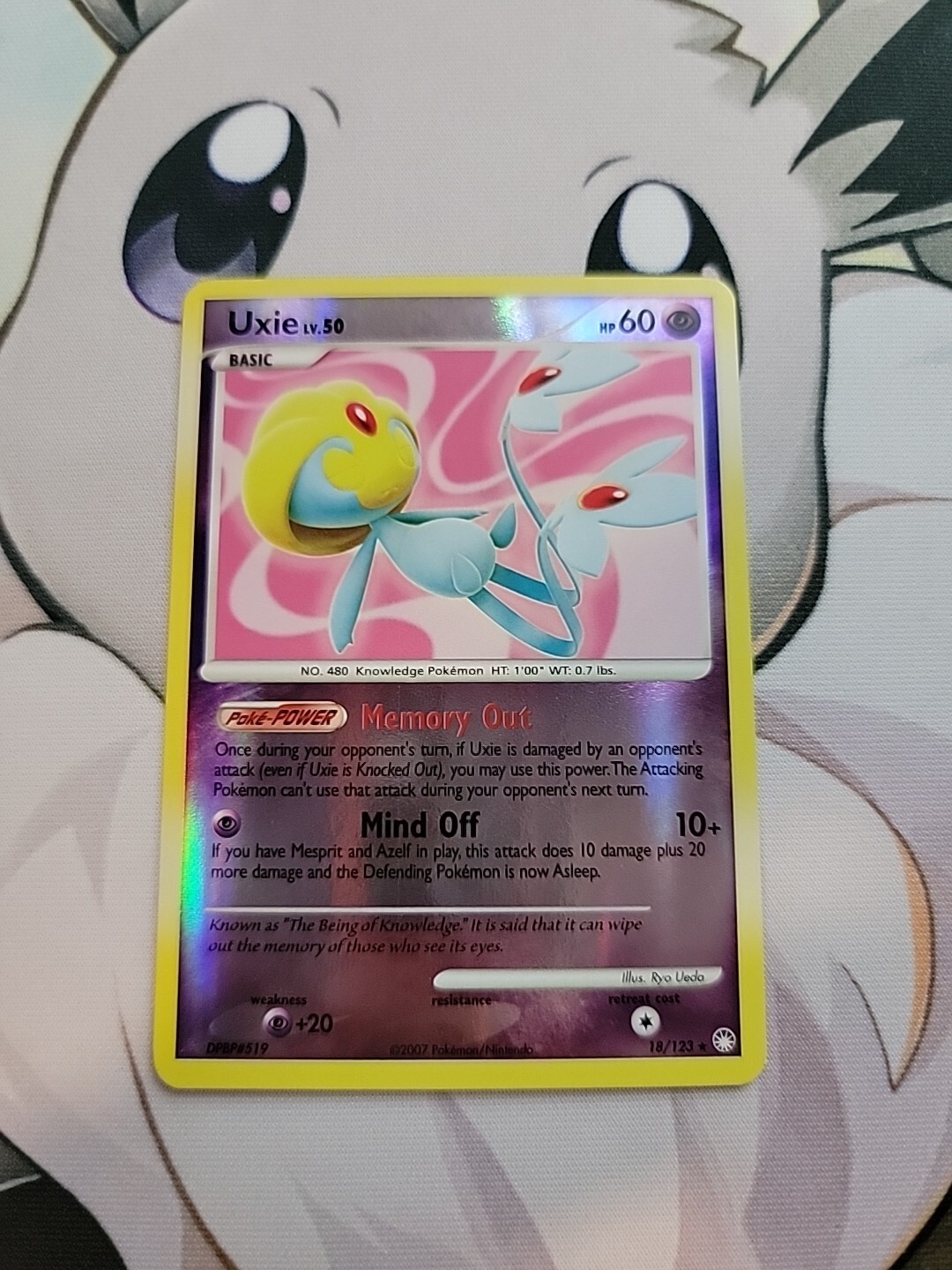 Uxie 18/123 Diamond Pearl Mysterious Treasures Reverse Holo Rare Pokemon H10