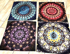 PSYCHEDELIC FLORAL Pillow Cushion Covers Cases Throw Pillows 4 PC NWOTS xbbl