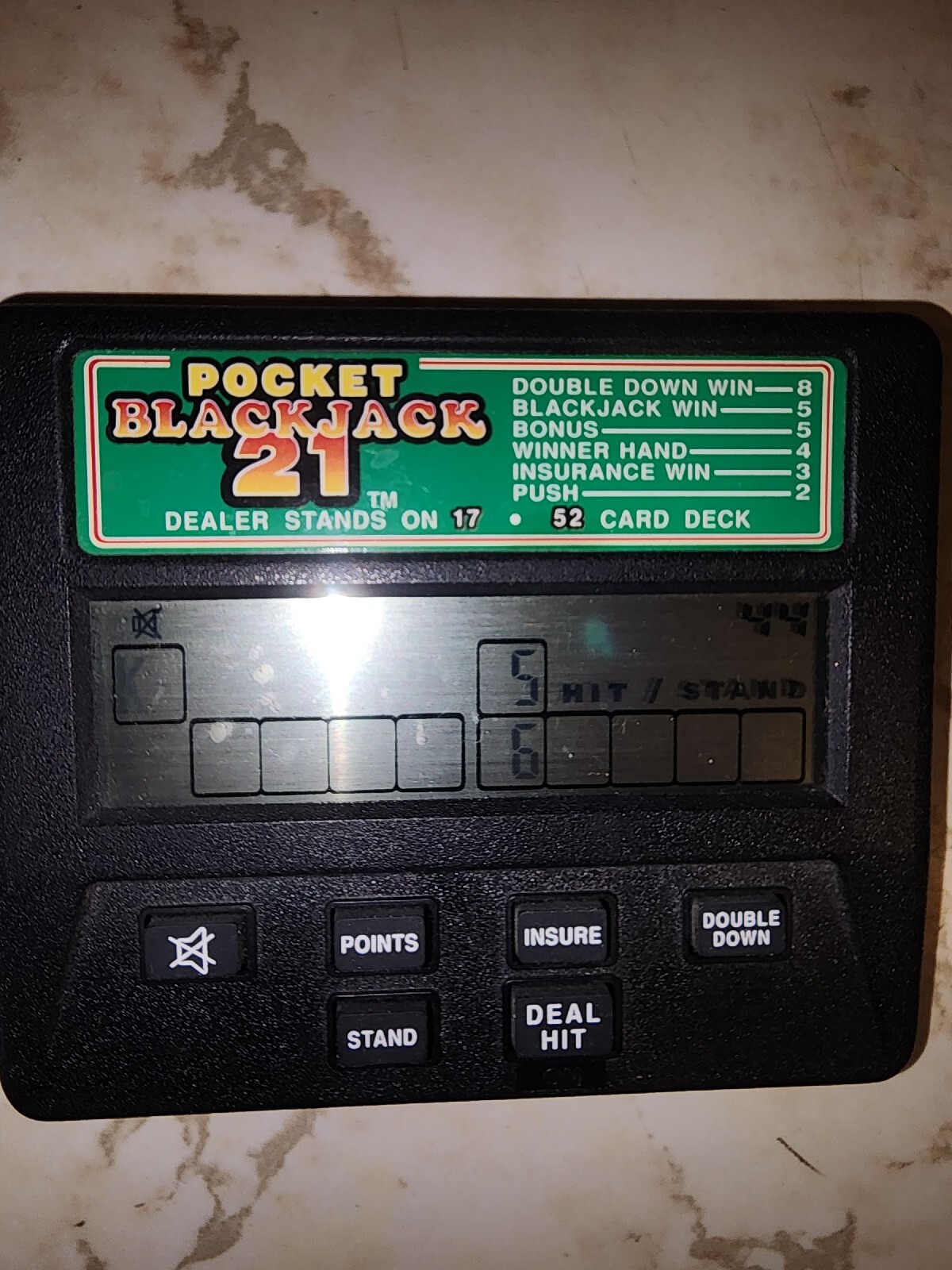 RADICA POCKET BLACKJACK 21 HANDHELD ELECTRONIC CASINO GAME Tested