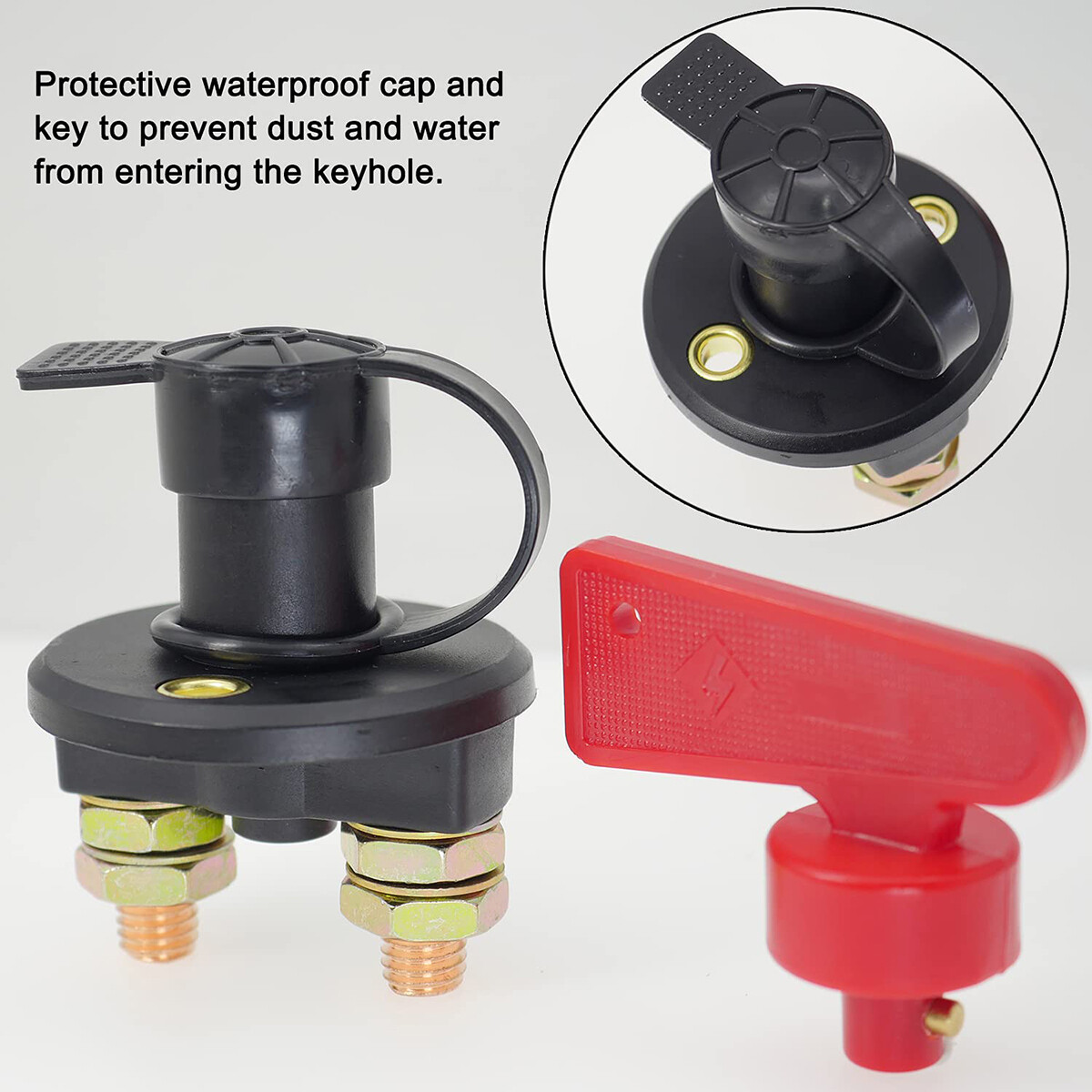 2pc Universal 12V Battery Isolator Switch Cut Off Kill Switch Car Boat