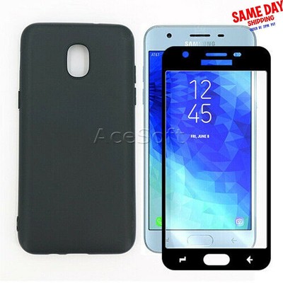 Tempered Glass Screen Protector Case for Verizon Samsung Galaxy J3 2018 SM-J337V