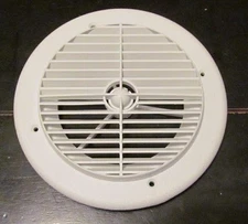 7" White Round Ceiling A/C Air Port Vent Rotate Louvers 1/4" Collar RV Motorhome