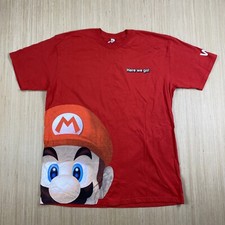 Alstyle Shirt Mens XL Red Nintendo Wii Promo Super Mario Bros Large Print Games