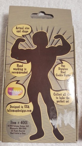 Retro BAKE THE PERFECT SUPER WOMAN & MAN COOKIE CUTTER stainless Steel Talisman - Picture 5 of 9
