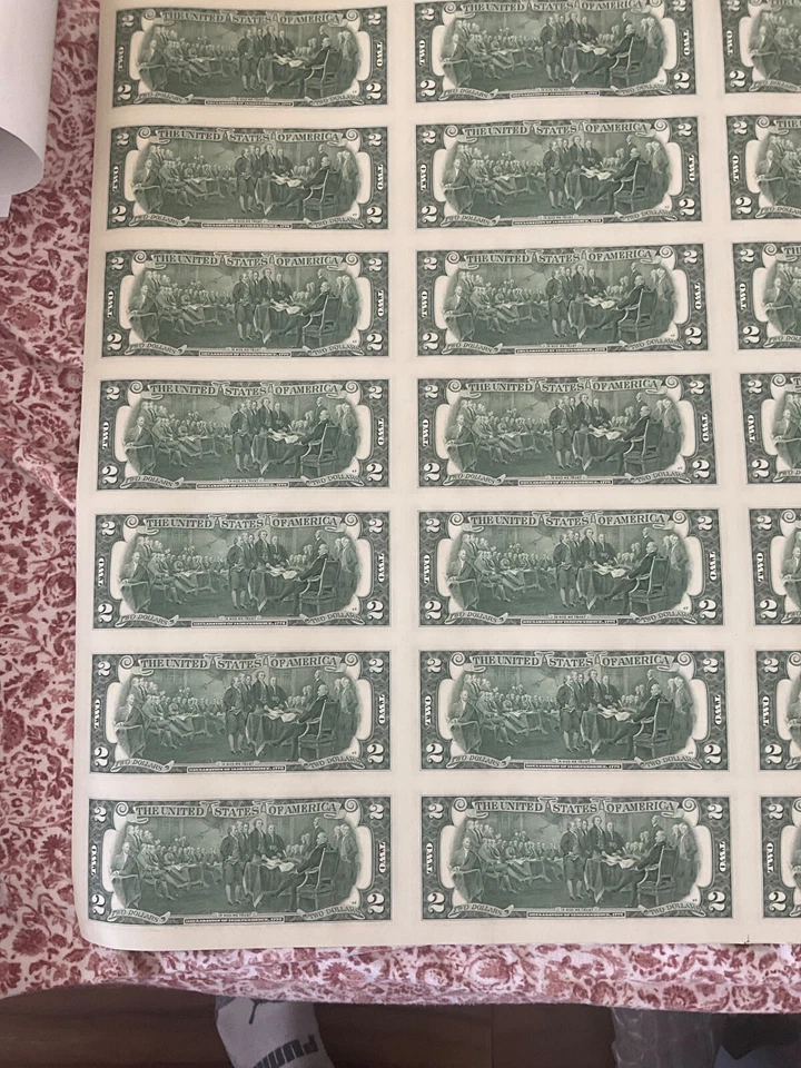 2013 full uncut sheet 32 notes $2 two dollar bill - Image 4 of 4