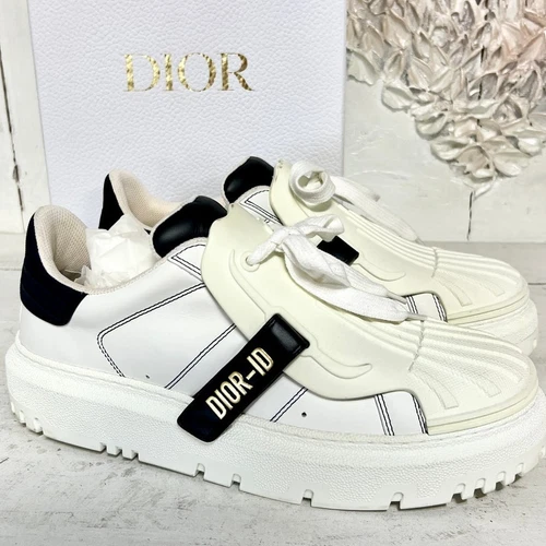 Baskets plates à lacets Dior en cuir de veau Dior ID blanc femme 39 / 8,5 9