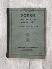 1940 Dodge Model Series Parts List Catalog OEM Antique Vintage Car Detroit Rare