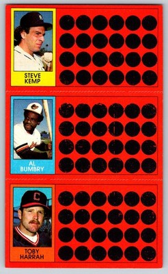 Steve Kemp / Bruce Bochte / Dave Stapleton 1981 Topps Scratch-Offs 11 / 30 / 48
