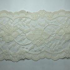 Vintage Flat Double Scalloped Lace 3 Yards 5  Wide Off White Trim Edge EG15