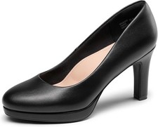 DREAM PAIRS Women's Close Toe Heels Platform Pump Comfortable Office Work UK5.5
