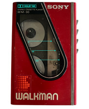 Sony Walkman WM-30 Cassette Player Red Vintage For Parts From Japan
