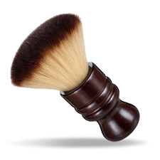 Large Barber Neck Duster Brush, Face Cleaning Hairbrush Soft Nylon Hair Wooden H