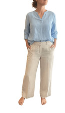 TALBOTS WIDE CROP IRISH LINEN PANTS