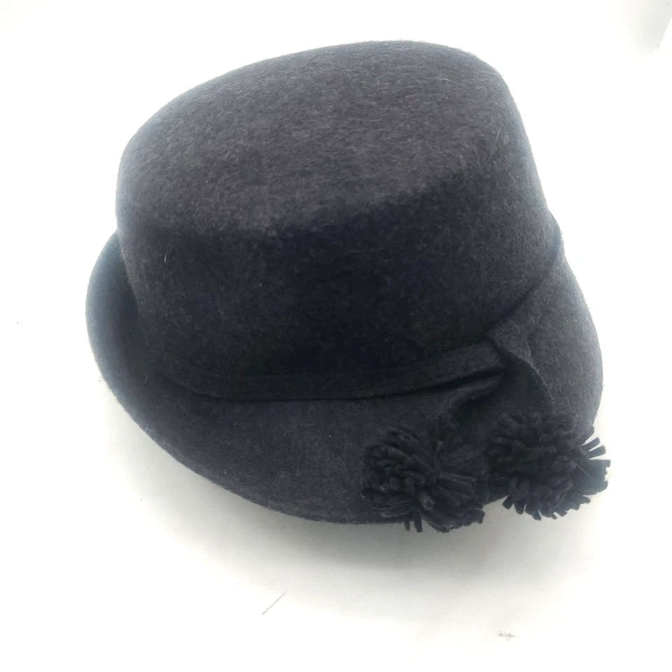 Retro Mujeres Lana Fieltro Cubo Gorra Damas Pajarita Cloche Iglesia Bowler Sombrero Invierno Foto 3 de 4