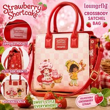 Loungefly Strawberry Shortcake Crossbody Satchel Bag Vintage Style Red Pink